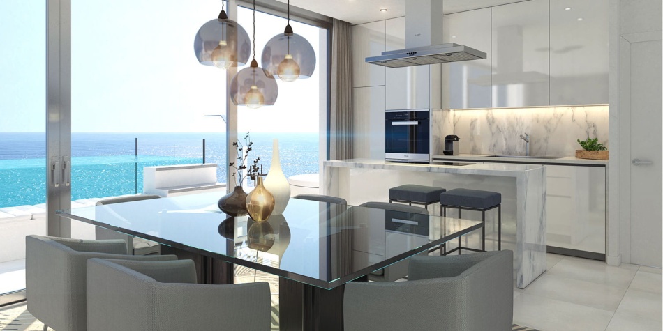 State of the art new build apartments in Mijas Costa. Two in one - kitchen and dinning room