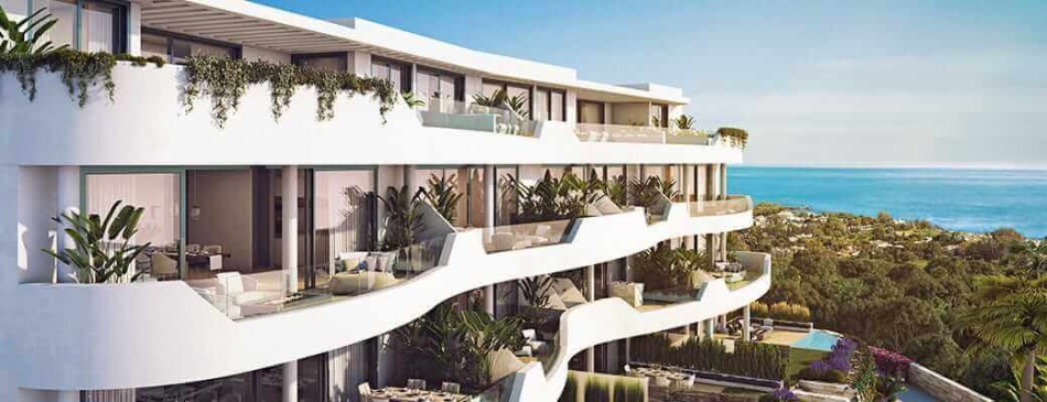 Nuevo residencial Eco-Friendly en Fuengirola. Vistas al mar desde la terraza.
