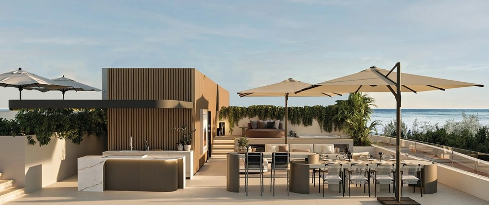Solárium con vistas al mar en una de las casas