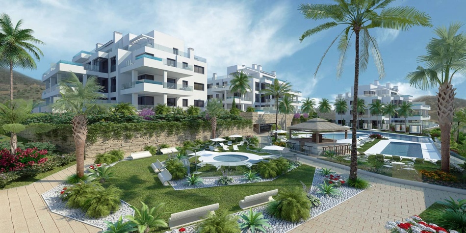 State of the art new build apartments in Mijas Costa. Complex with attractive features
