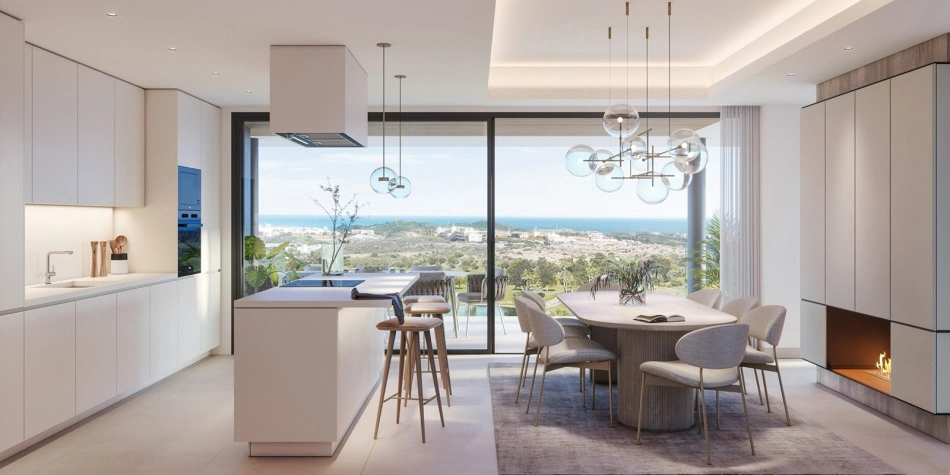 Diseño de salón-cocina de planta abierta