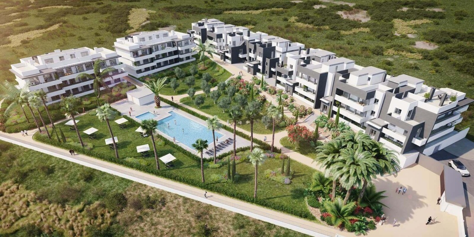 Modern Estepona Apartments with Great Payment Options. Aereal view