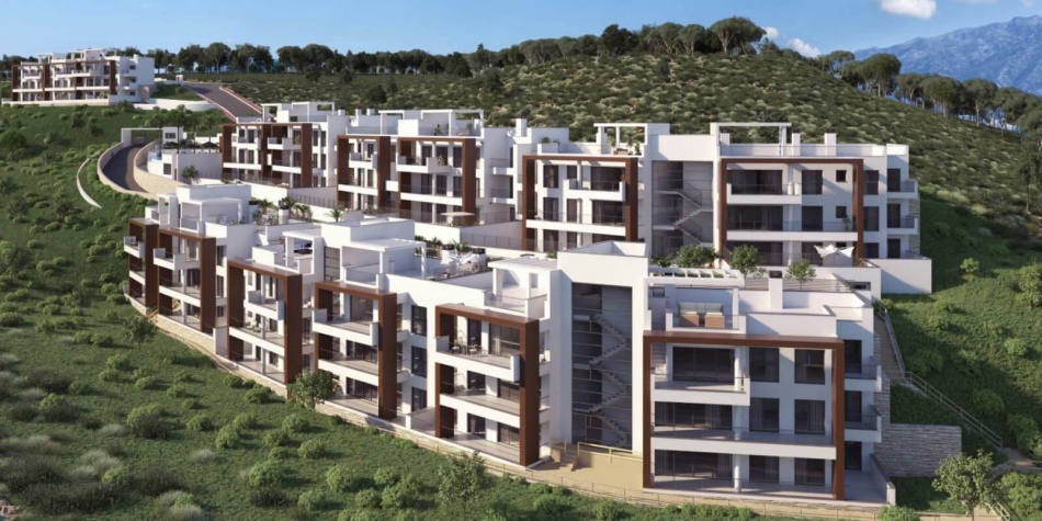 Affordable new build apartments in Benhavis. Facade