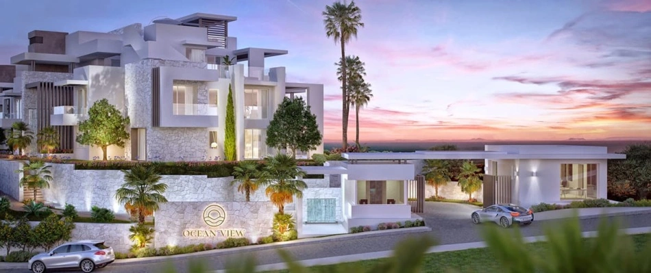 Una de las entradas principales en Ocean View Marbella